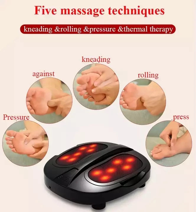 Electric Heat Electric Deep Foot Massager With Heat Pain Relief Foot Circulation Stimulator Massage Machine   🔥🔥
