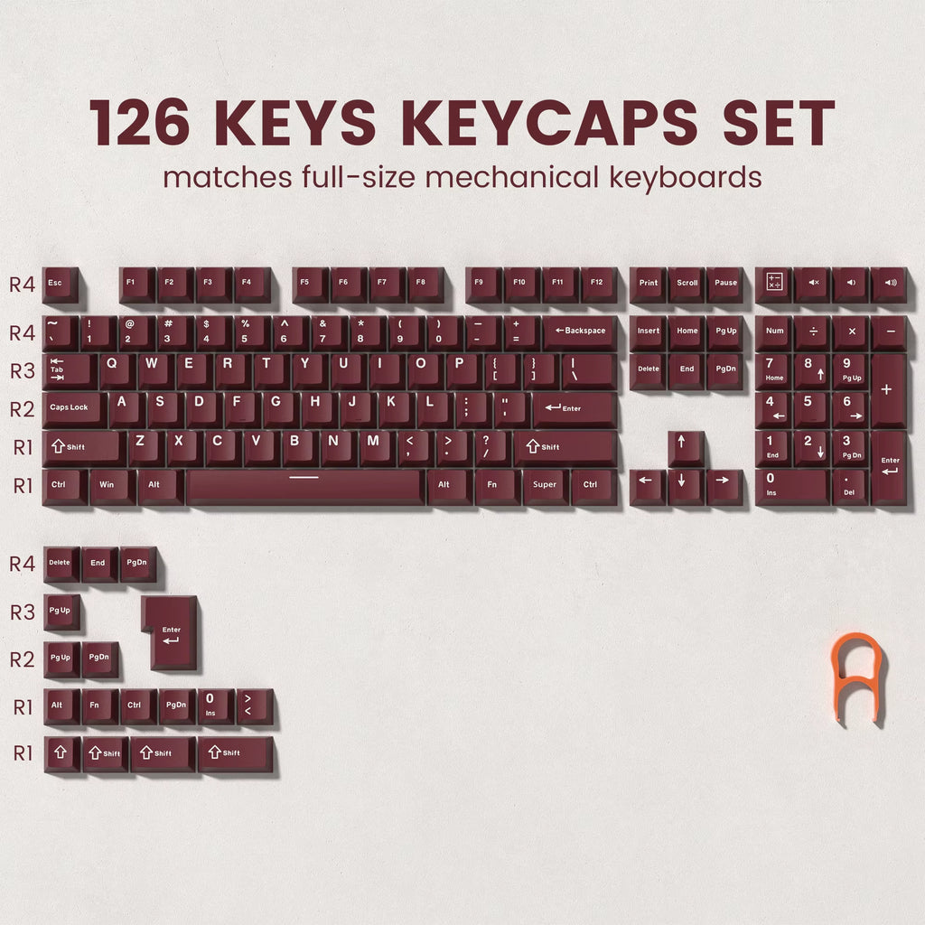 138 Keys Retro Brown Gray PBT Keycap Double Shot Cherry Profile Key Caps for Cherry MX Switches Mechanical Gamer Keyboard