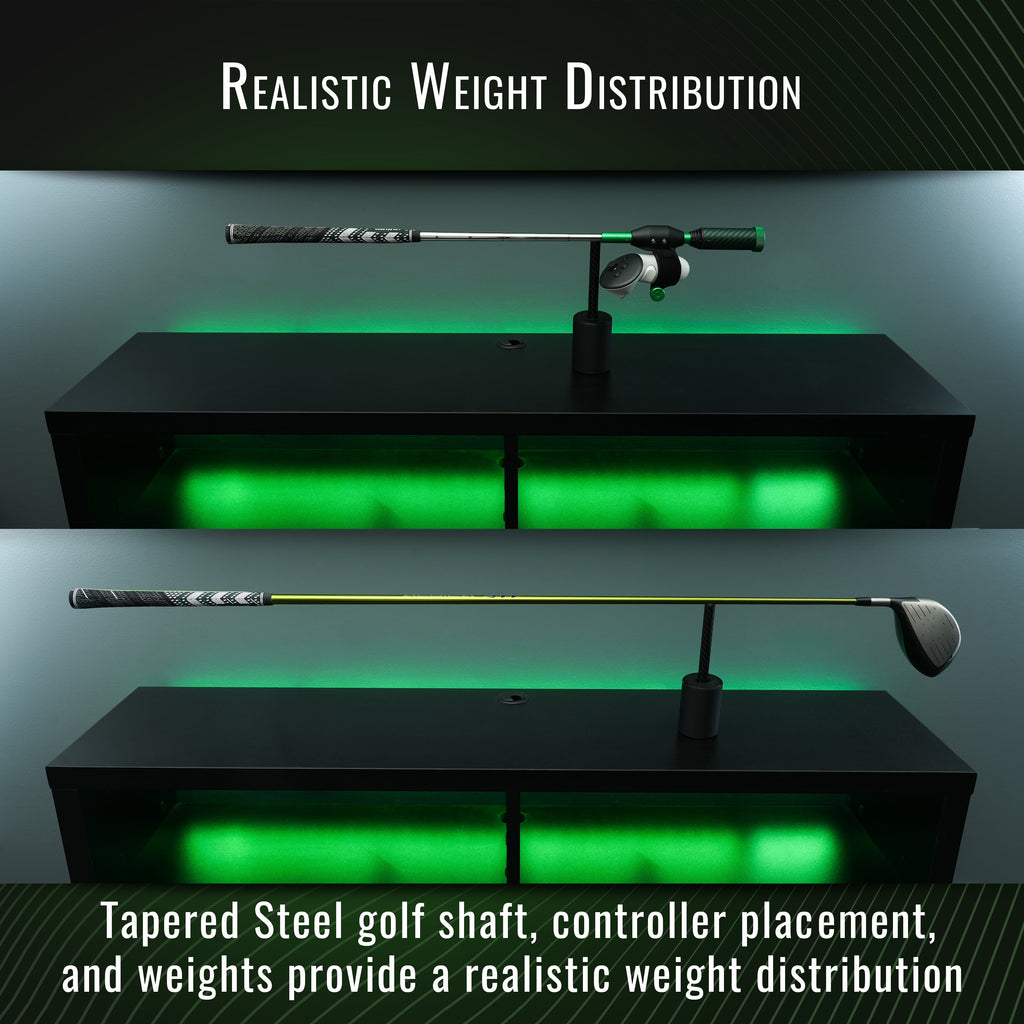DriVR Elite Chrome - Stepped Steel Weighted Golf Club  - Compatible with Quest 2, 3/3s, and Pro
